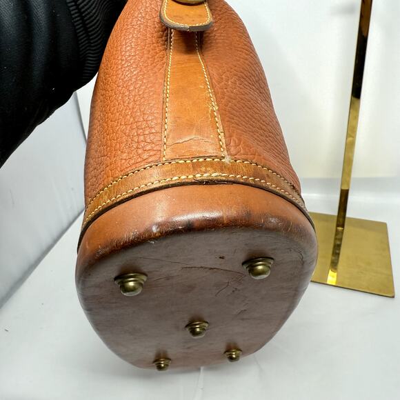 Dooney & Bourke Norfolk Bag Purse Brown Leather Double Handle VTG Durable - Picture 11 of 16